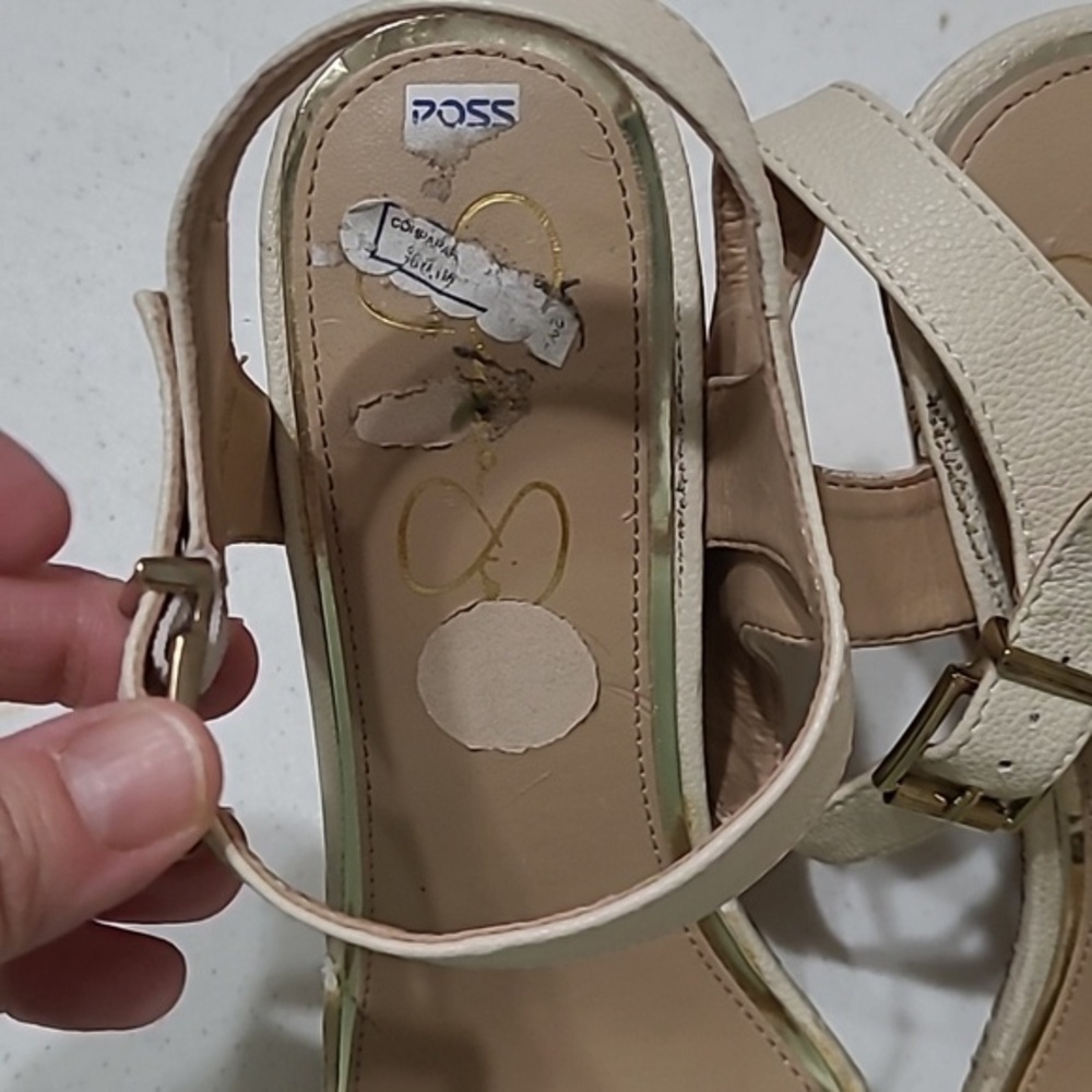 Jessica Simpson Cork & Cream Platform Wedge Sandals size 11 - Picture 12 of 16